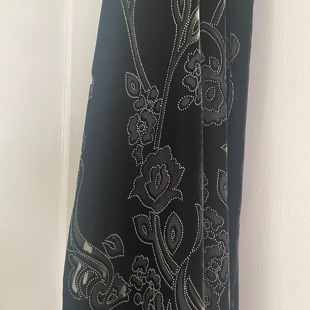 Black Patterned Fabric Scarf
